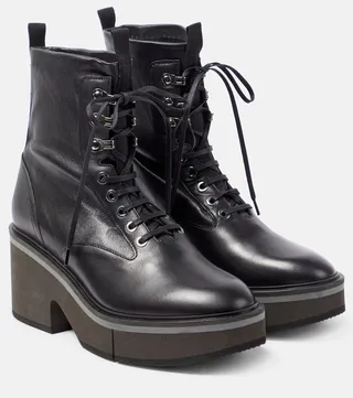 Agnes leather lace-up boots