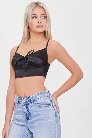 Satin Cropped Lingerie Cami