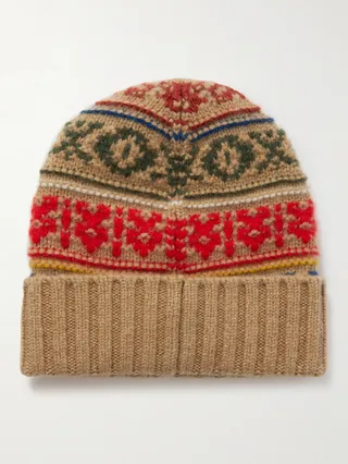 Intarsia Cashmere Beanie
