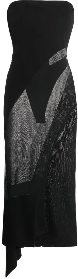 Semi-Sheer Strapless Dress
