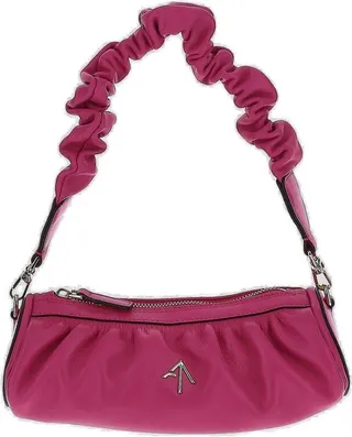 Manu Atelier Mini Cylinder Runch-Detailed Tote Bag