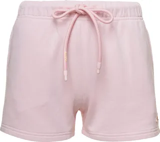 Pink Shorts With Drawstring And Logo Patch In Cotton Woman