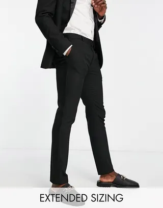 Topman skinny tux suit pants in black