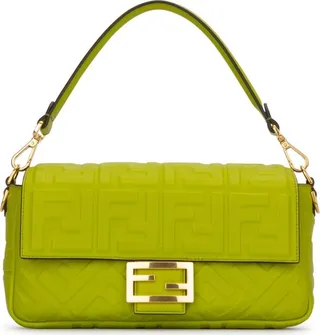 Fendi Baguette FF Embossed Shoulder Bag