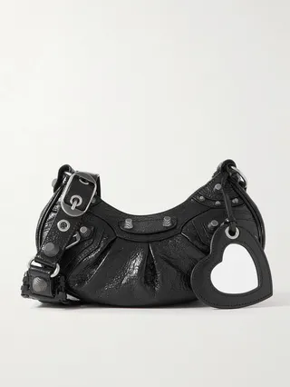 Balenciaga - Cagole Xs Studded Textured-leather Shoulder Bag - Black