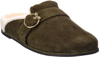 Stuart Weitzman Cozy Luxering Suede & Shearling Clog