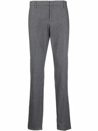 Houndstooth Straight-Leg Trousers