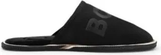 Monogram-logo slippers with rubber outsole and signature stripe