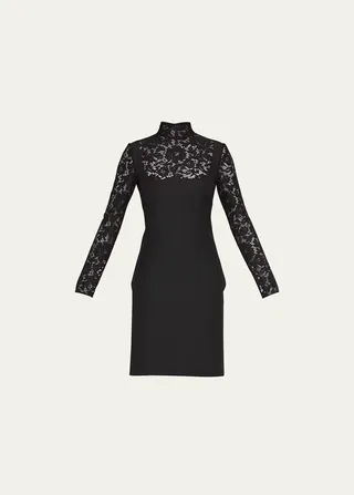 Crepe Couture Lace Evening Dress