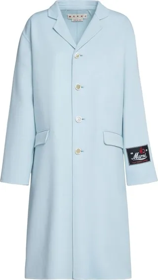 Logo-Patch Single-Breasted Coat