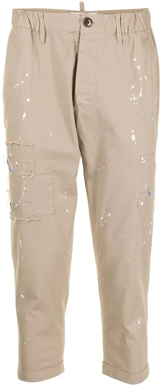 Cropped Paint Splatter Trousers