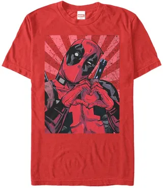Marvel Men's Deadpool Close To The Heart Short Sleeve T-Shirt