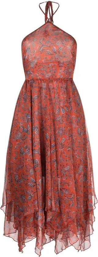 Paisley-Print Halterneck Dress