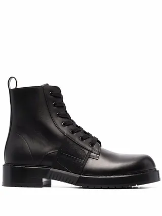 VALENTINO GARAVANI- Leather Combat Boots