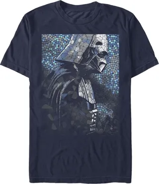 Men's Star Wars Darth Vader Tile Mosaic T-Shirt - Navy Blue - X Large