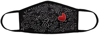 Heart Monogram-Print Face Mask
