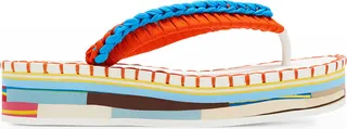 Lou Braided Colorblock-Sole Thong Sandals
