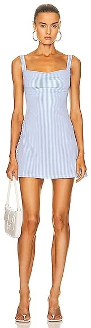 Miaou x Paloma Elsesser Ginger Mini Dress in Blue