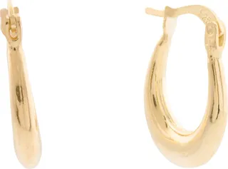 14kt Gold Plated Tapered Hoop Earrings
