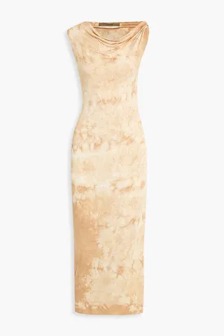 Tie-dyed jersey midi dress