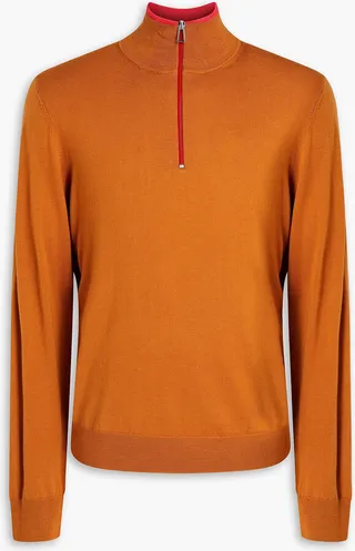 Merino wool half-zip sweater