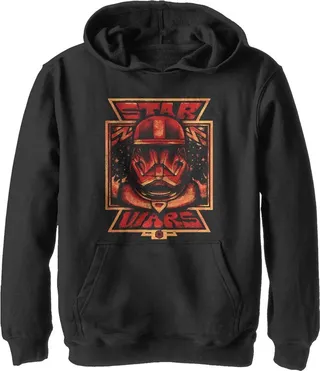 Boy's Star Wars: The Rise of Skywalker Artistic Sith Trooper Pull Over Hoodie - Black - Medium