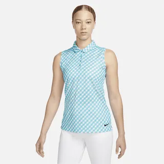 Nike Women's Dri-FIT Victory Sleeveless Printed Polo in Blue