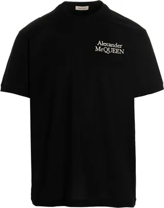 Alexander McQueen Logo Embroidered Crewneck T-Shirt