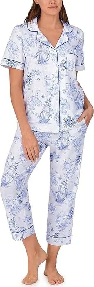 Bedhead PJs Short Sleeve Cropped PJ Set (Voyager) Women's Pajama Sets