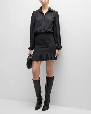 Binx Button-Front Mini Shirtdress