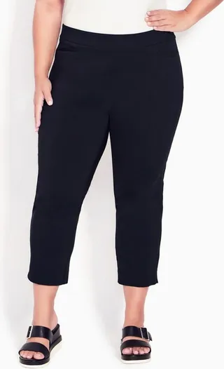 AVENUE | Women's Plus Size Super Stretch Crop Pant - black - 28W