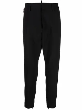 Cropped Tapered-Leg Trousers