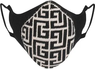 Knitted-Monogram Face Mask