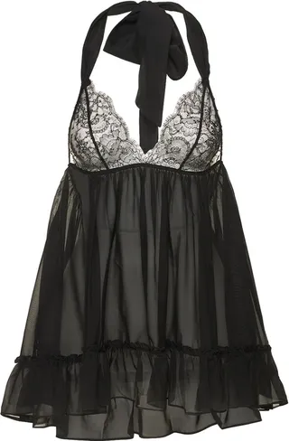 Cadeau lace & mesh babydoll dress