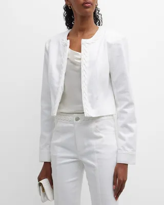 Ayala Braided Cropped Denim Jacket