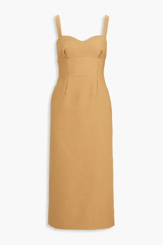 Asa pleated cloqué midi dress
