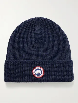 Logo-Appliquéd Ribbed Wool Beanie