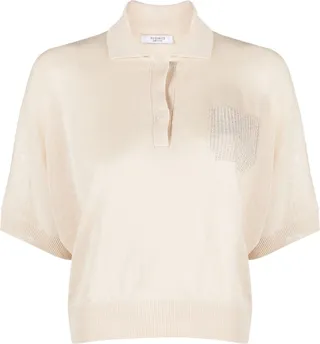 Slouchy Knit Polo Top