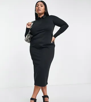ASOS DESIGN Curve midi column dress in black