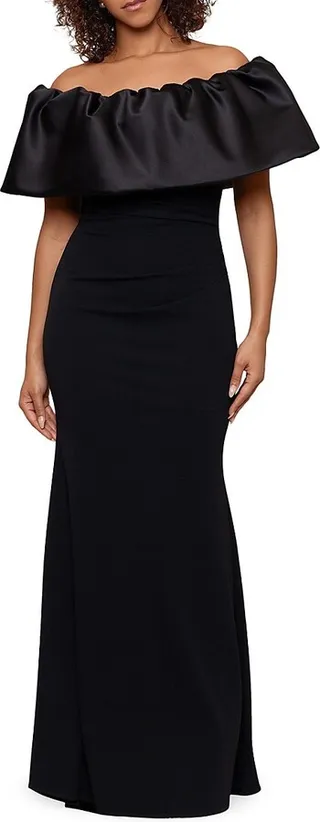 Strapless Satin & Crepe Mermaid Gown