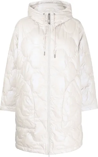 Quilted Drawstring-Hooded Jacket