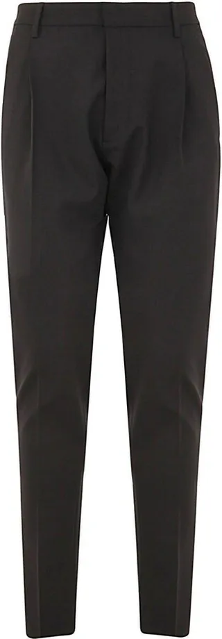Logo Patch Slim-cut Cropped Pants