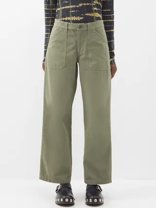 Sidney Cotton-herringbone Straight-leg Trousers