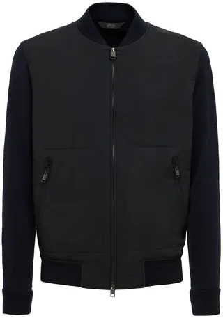 Wool tech bomber jacket