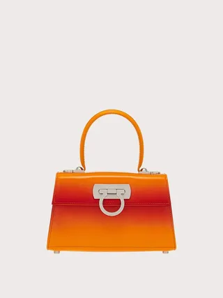 Ferragamo Women Iconic Top Handle with airbrush Orange