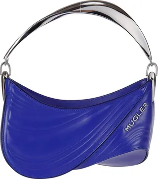 Mugler Logo Plaque Zipped Shoulder Bag