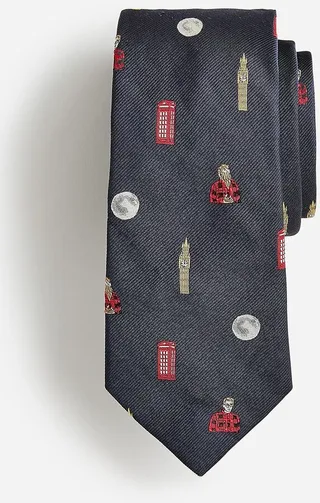 English silk tie in werewolf pattern