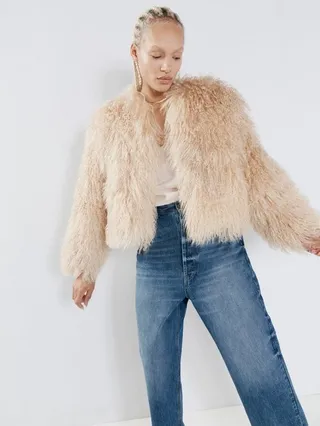 Mongolian Shearling Cropped Jacket