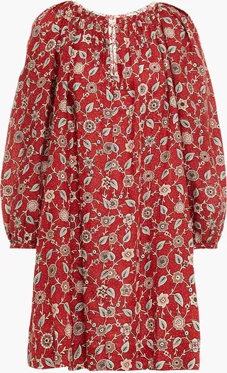 Tockya printed linen mini dress
