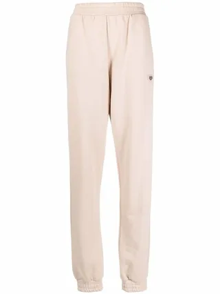 High-Waisted Cotton Track Pants
